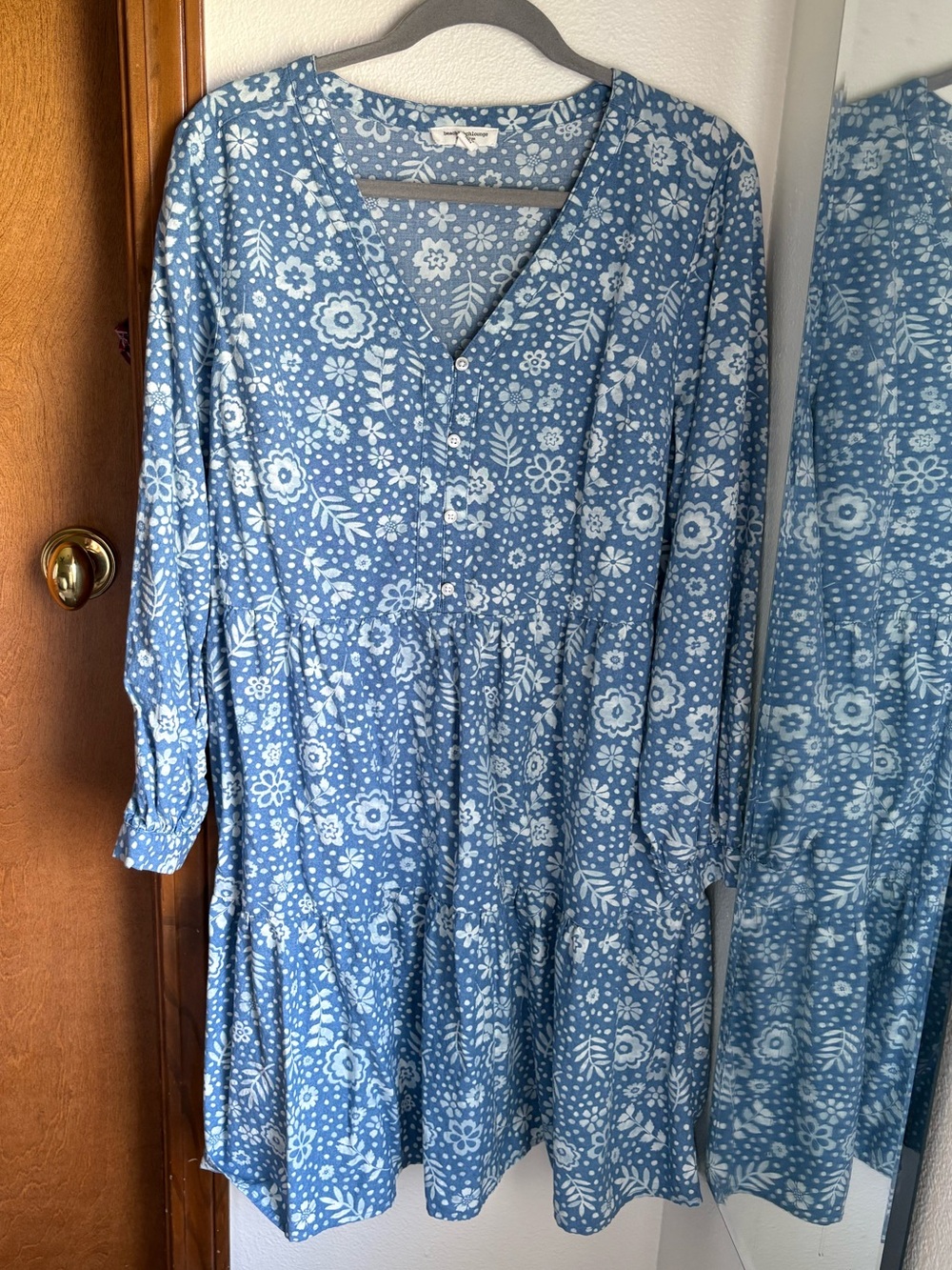 NWOT BeachLunchLounge Blue Block Print Dress